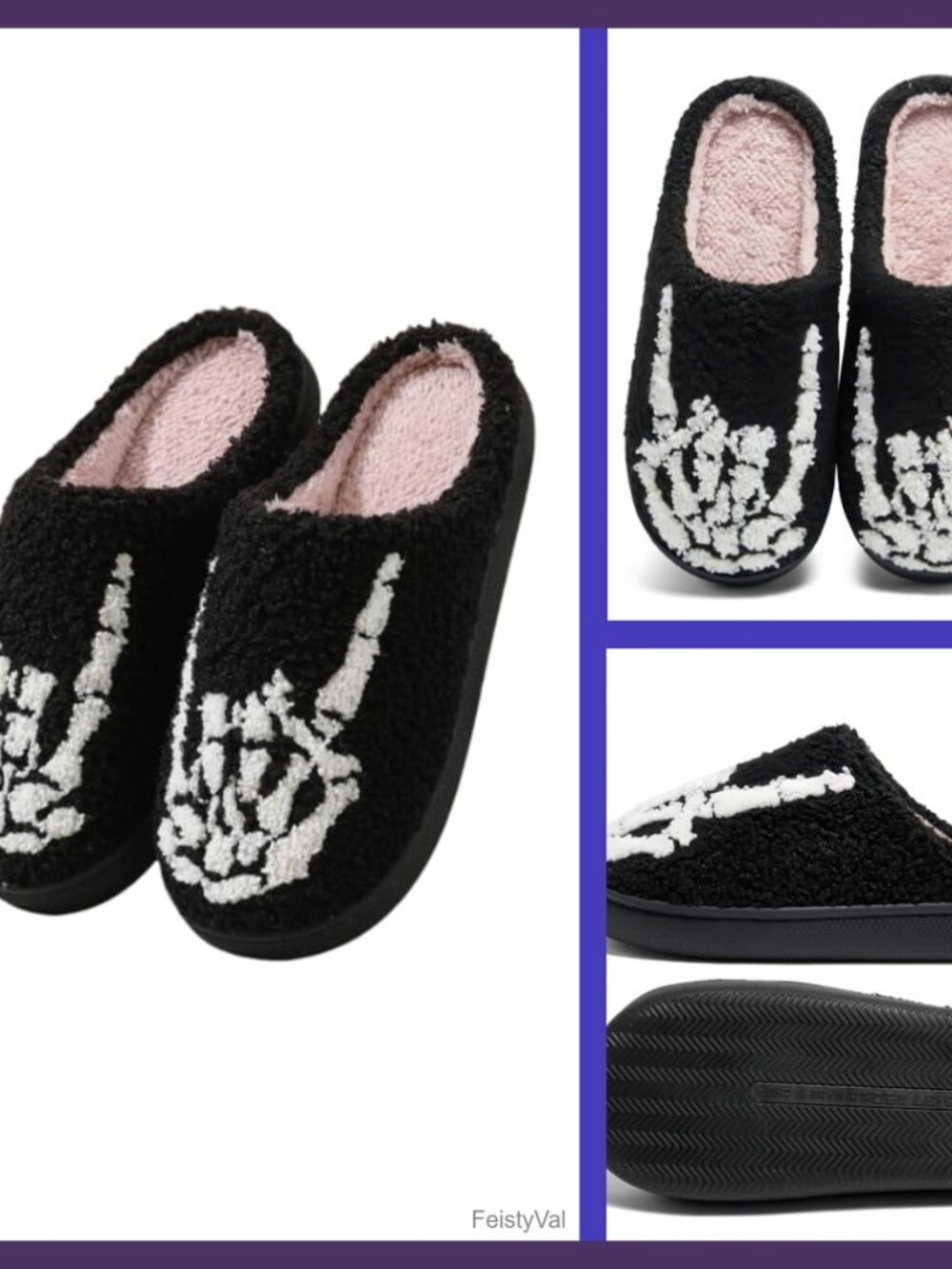 Fuzzy Closed Toe Slippers Non Slip Indoor House Wear